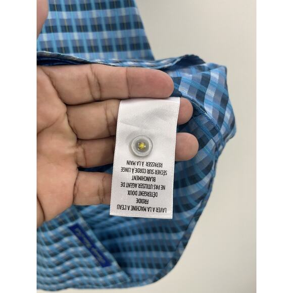 Robert Graham Check Plaid Resort Retro Classic Shirt L Flip Cuff Preppy Vacay - Picture 7 of 14